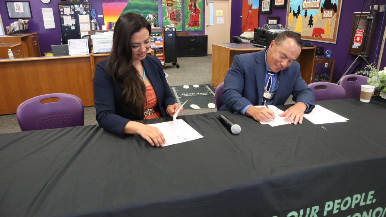 Signing of a new agreement for BIE schools and students.