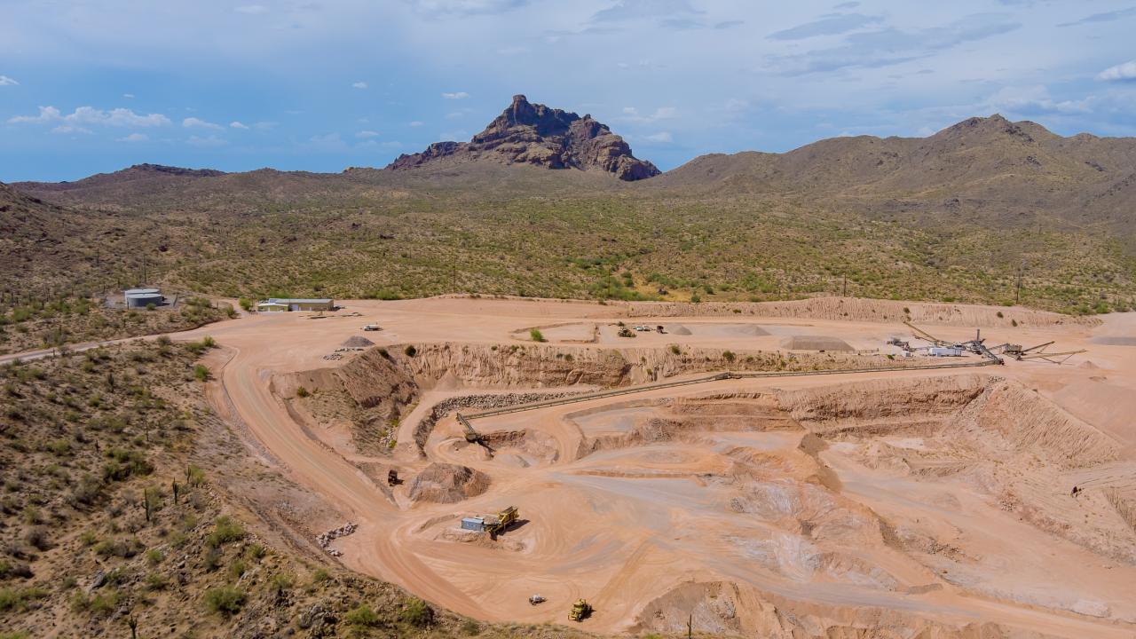 Abandoned mine quarry in Arizona